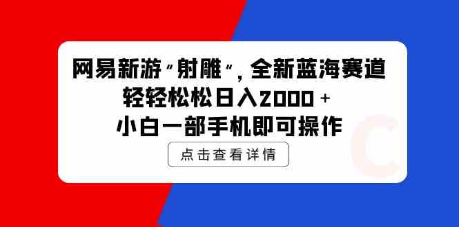 网易新游 射雕 全新蓝海赛道，轻松日入2000＋小白一部手机即可操作-徐小晨博客