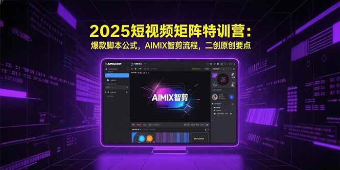 2025短视频矩阵特训营：爆款脚本公式，AIMIX智剪流程，二创原创要点-徐小晨博客