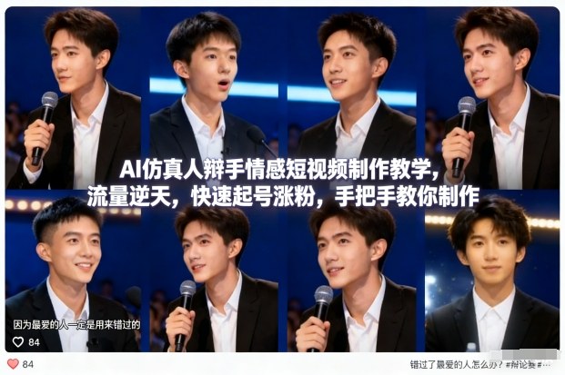 AI仿真人辩手短视频教学，情感丰富制作简易，快速起号引爆流量-徐小晨博客