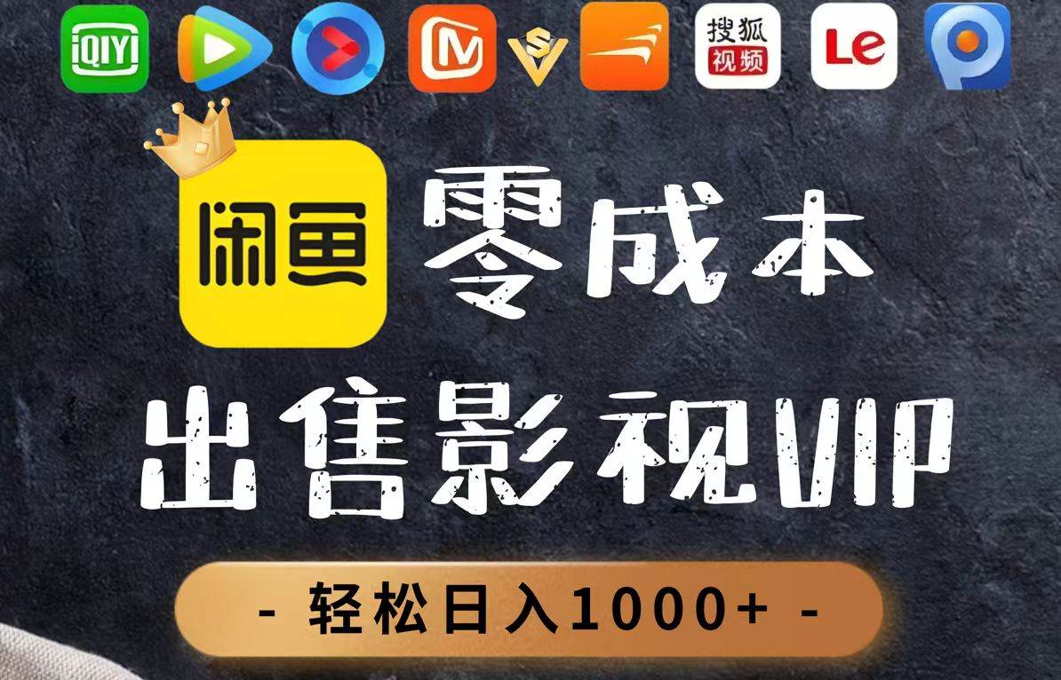 零成本卖影视会员，一天卖出上百单，轻轻松松日入1000+-徐小晨博客