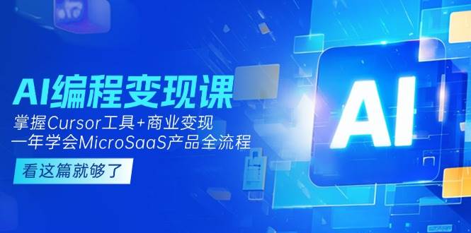 AI编程变现课：掌握Cursor工具+商业变现，一年学会MicroSaaS产品全流程-徐小晨博客