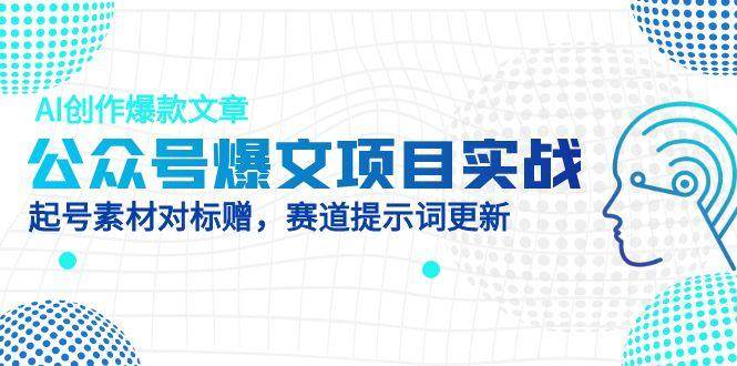 公众号爆文项目实战，AI创作爆款文章，起号素材对标赠（附赛道AI提示词）-徐小晨博客