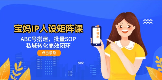 宝妈IP人设矩阵课：ABC号搭建，批量SOP，私域转化高效闭环-徐小晨博客