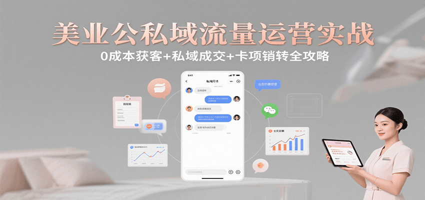 美业公私域流量运营实战：0成本获客+私域成交+卡项销转全攻略-徐小晨博客