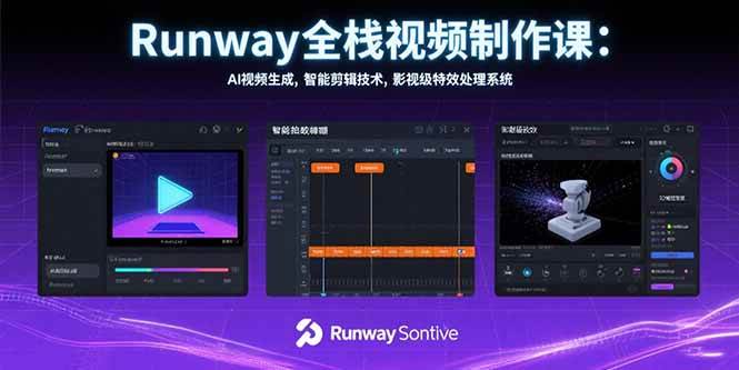Runway全栈视频制作课：AI视频生成，智能剪辑技术，影视级特效处理系统-徐小晨博客