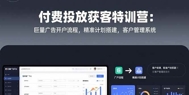 付费投放获客特训营：巨量广告开户流程，精准计划搭建，客户管理系统-徐小晨博客