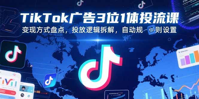 TikTok广告3位1体投流课，变现方式盘点，投放逻辑拆解，自动规则设置-徐小晨博客