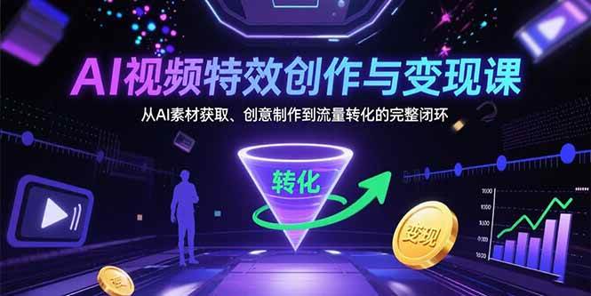 AI视频特效创作与变现课：从AI素材获取、创意制作到流量转化的完整闭环-徐小晨博客
