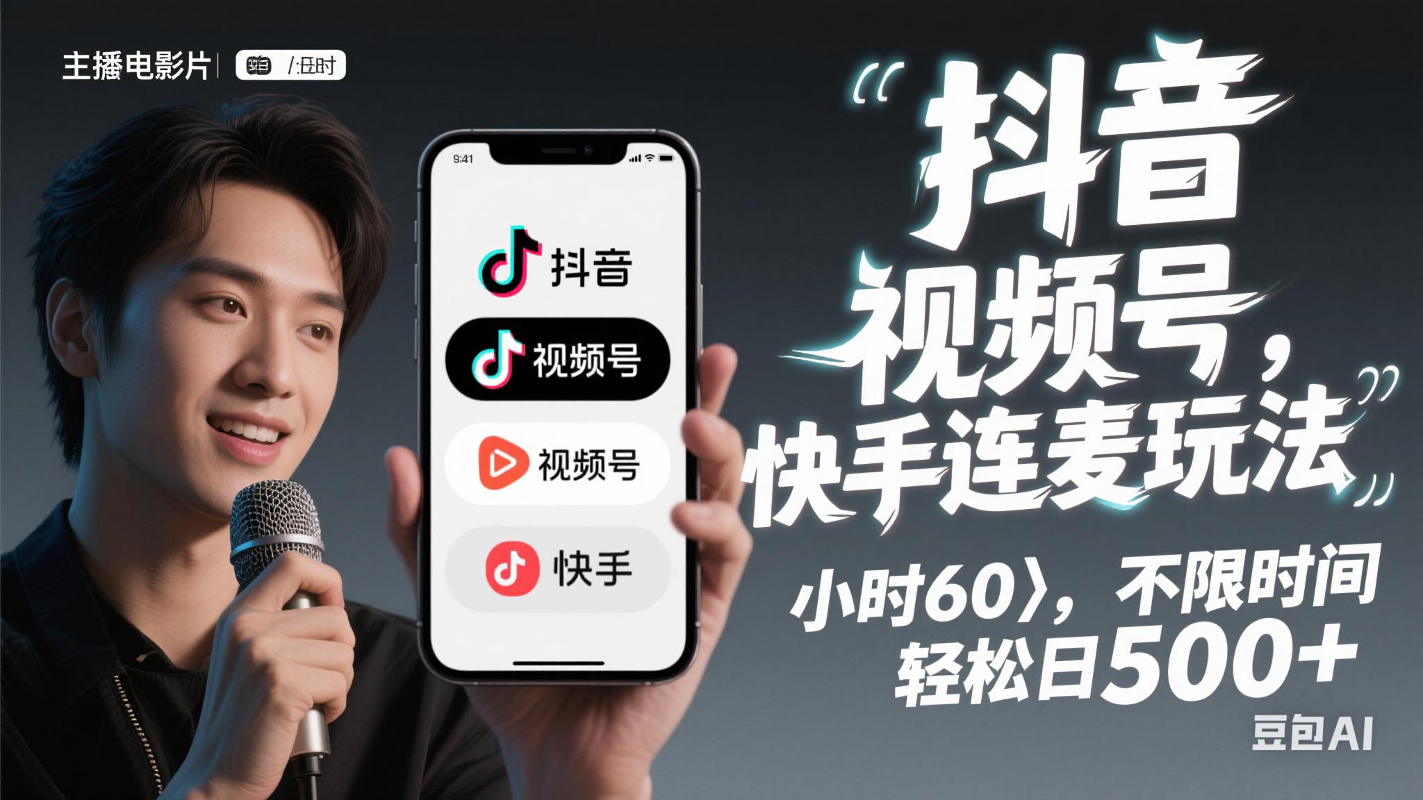 抖音，快手，视频号无脑连麦玩法！快速入门，单日稳冲1000+-徐小晨博客