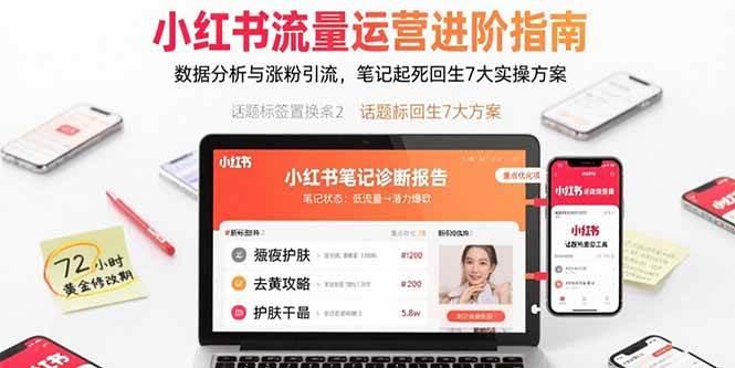小红书流量运营进阶指南，数据分析与涨粉引流，笔记起死回生7大实操方案-徐小晨博客