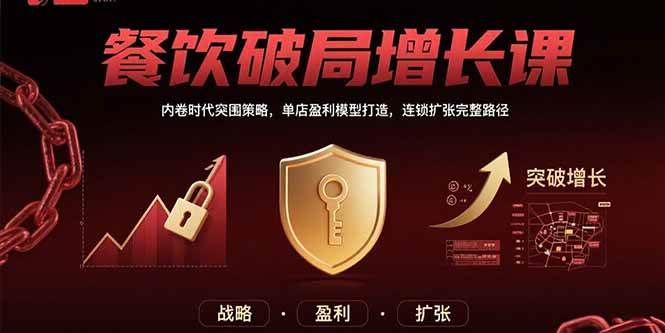 餐饮破局增长课:内卷时代突围策略,单店盈利模型打造,连锁扩张完整路径-徐小晨博客