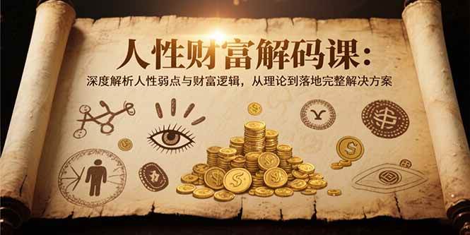 人性财富解码课6.0：深度解析人性弱点与财富逻辑，理论到落地完整解决方案-徐小晨博客