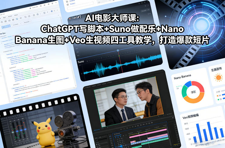 AI电影大师课：ChatGPT写脚本+Suno做配乐+Nano Banana生图+Veo生视频，打造爆款短片-徐小晨博客