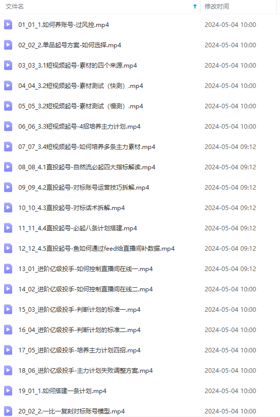 图片[1]-2024单品正价起号，直播素材投流选品：选品课+投流课+素材课+卡首屏/100节-徐小晨博客