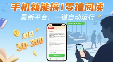 手机就能搞！零撸阅读挂G，最新平台，一键自动运行，随时随地挣，单日50-3张+【揭秘】-徐小晨博客