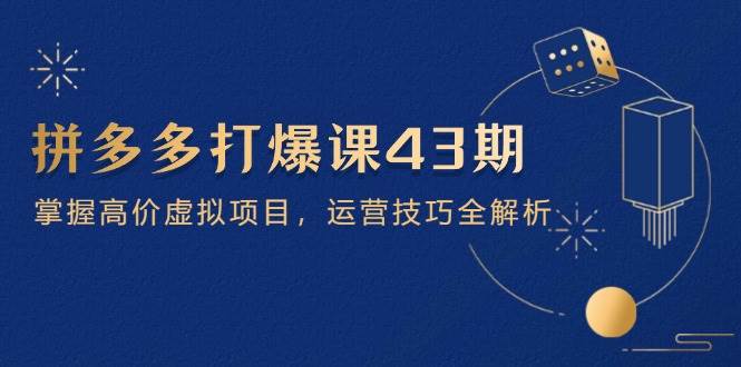 拼多多打爆课第 43 期，掌握高价虚拟项目，运营技巧全解析（15节）-徐小晨博客