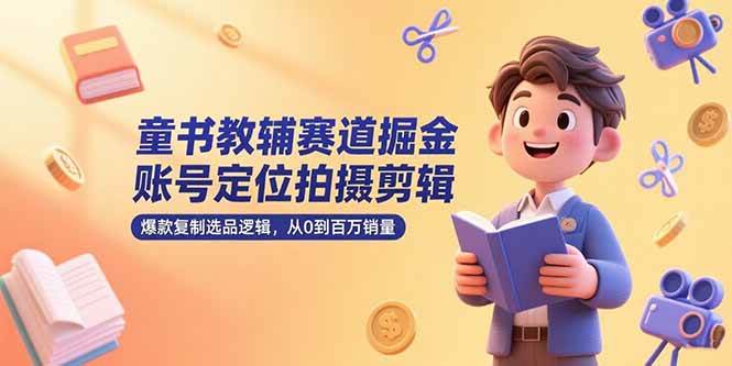 童书教辅赛道掘金，账号定位拍摄剪辑，爆款复制选品逻辑，从0到百万销量-徐小晨博客