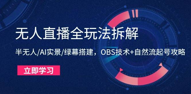 无人直播全玩法拆解：半无人/AI实景/绿幕搭建，OBS技术+自然流起号攻略-徐小晨博客