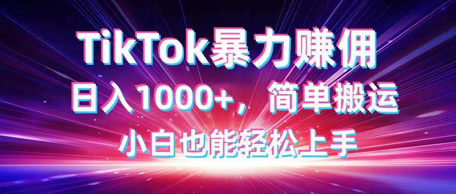 TikTok搬运暴力赚佣，日入1000+，简单搬运，小白也能轻松上手-徐小晨博客