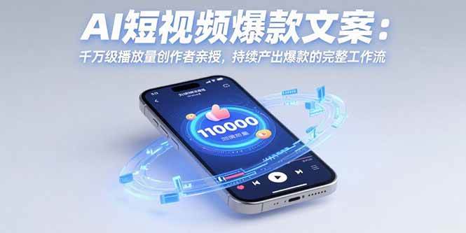 AI短视频爆款文案：千万级播放量创作者亲授，持续产出爆款的完整工作流-徐小晨博客