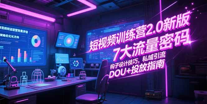 短视频训练营2.0新版，7大流量密码/钩子设计技巧/私域引流/DOU+投放指南-徐小晨博客