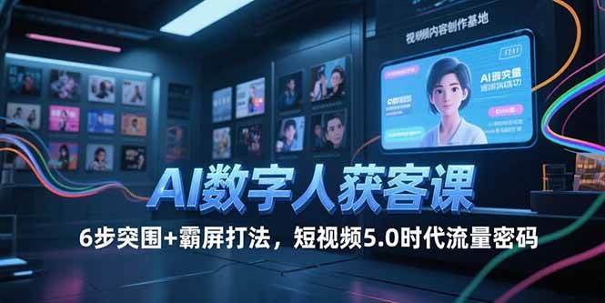 AI数字人获客课，6步突围+霸屏打法，短视频5.0时代流量密码-徐小晨博客