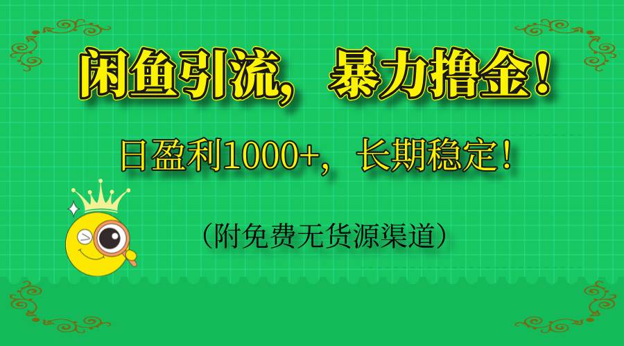 闲鱼引流，暴力撸金，日盈利1000+，长期稳定！（附免费无货源渠道）-徐小晨博客