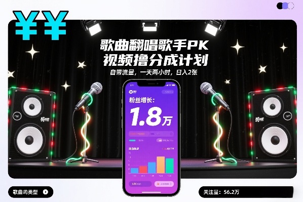 歌曲翻唱PK计划，自带流量高效创作，每日轻松实现稳定收益-徐小晨博客