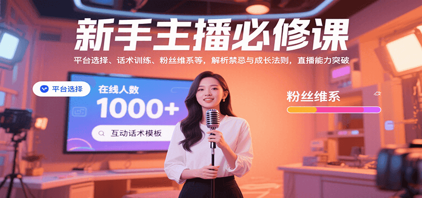 新手主播必修课：平台选择、话术训练、粉丝维系等，解析禁忌与成长法则，突破直播能力-徐小晨博客