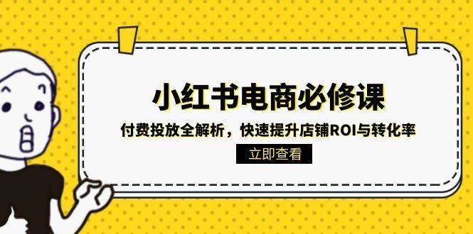 小红书电商必修课：付费投放全解析，快速提升店铺ROI与转化率-徐小晨博客