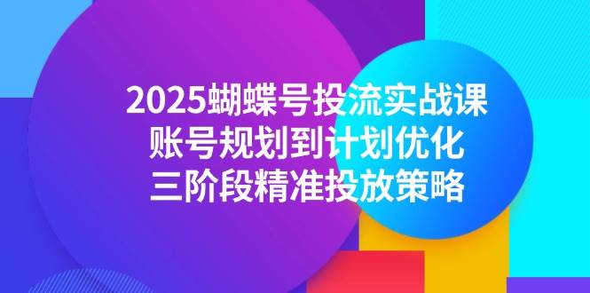 2025蝴蝶号投流实战课，账号规划到计划优化，三阶段精准投放策略-徐小晨博客