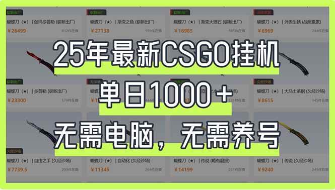 25年最新CSGO挂机系统，单日1000+，无需电脑，无需养号，0基础可上手-徐小晨博客