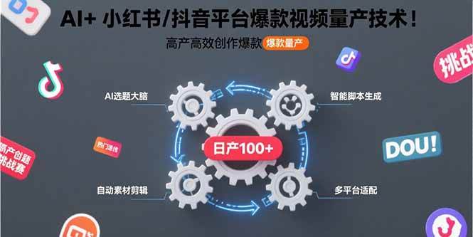 AI+小红书/抖音平台爆款视频量产技术：高产高效创作爆款视频！-徐小晨博客