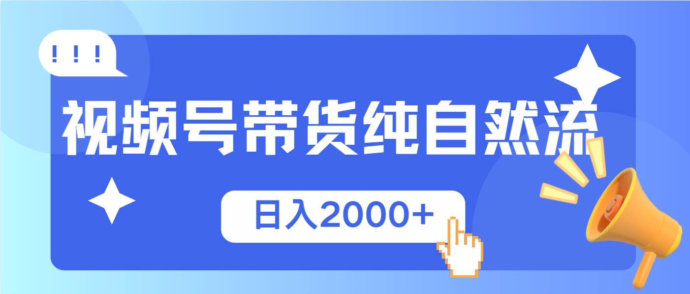 视频号带货，纯自然流，起号简单，爆率高轻松日入2000+-徐小晨博客