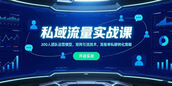 私域流量实战课，200人团队运营模型，矩阵引流技术，高客单私聊转化策略-徐小晨博客