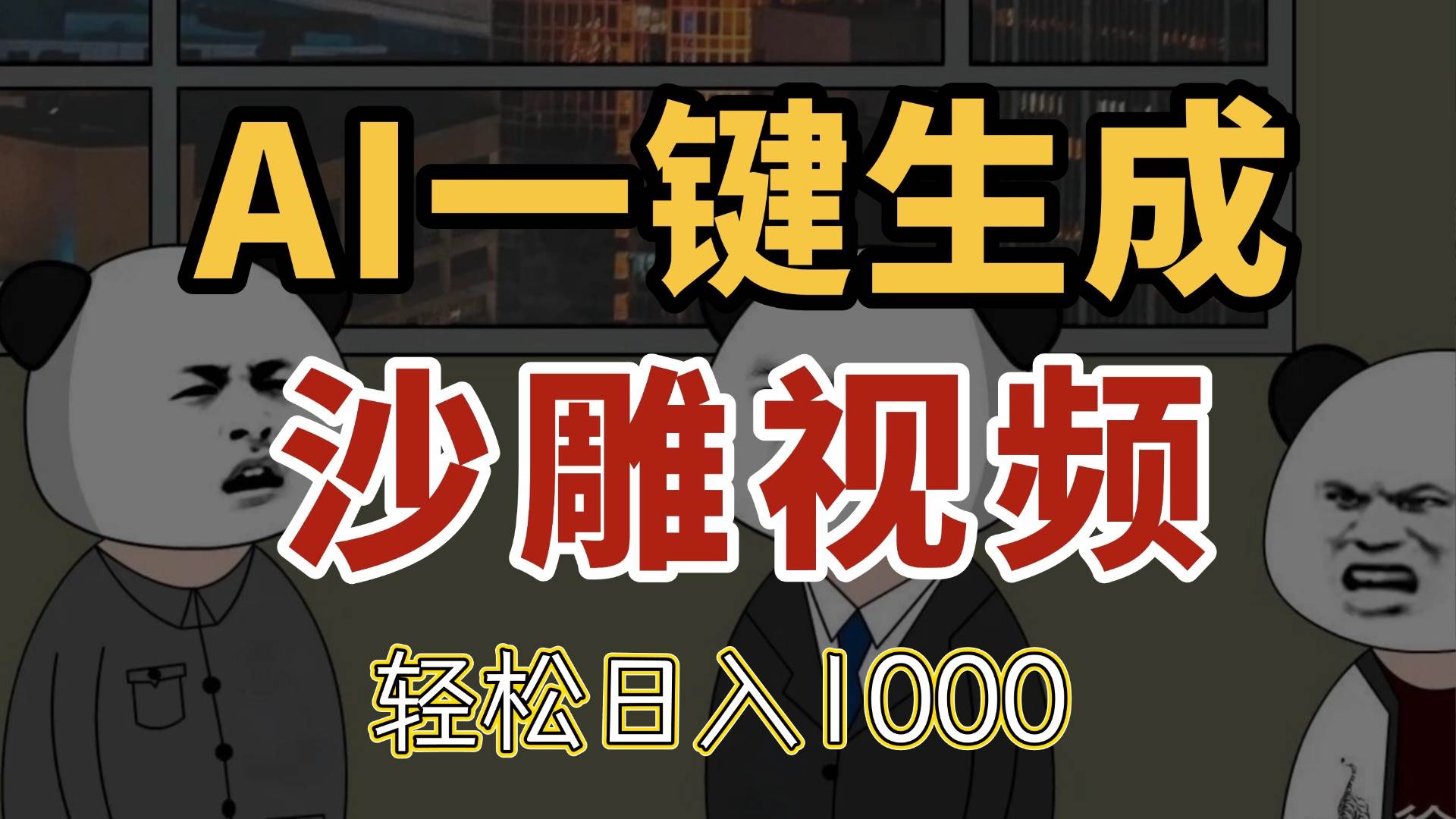AI一键生成沙雕视频，一条视频千万播放，轻松日入1000-徐小晨博客