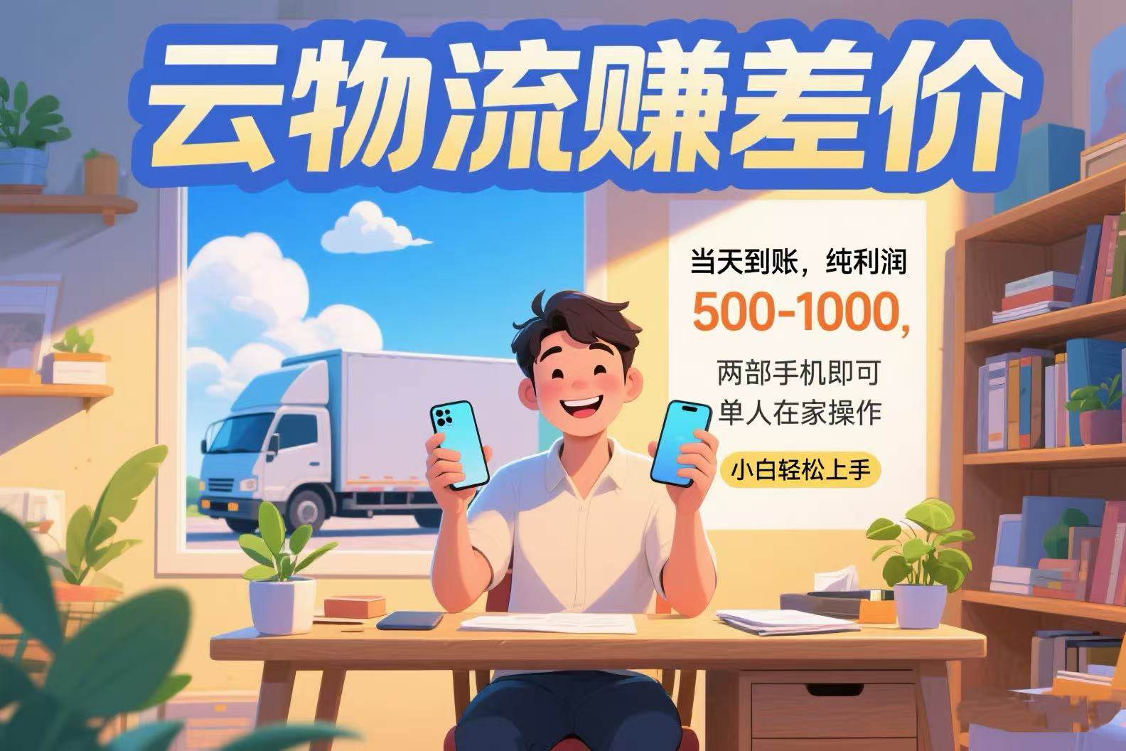 云物流赚差价 当天到账纯利润500-1000 两部手机即可 可单人在家操作 小…-徐小晨博客