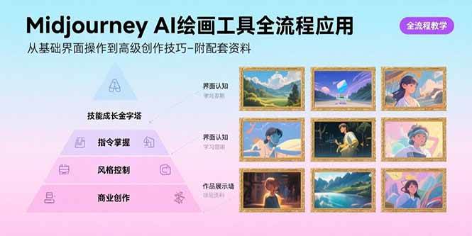 Midjourney AI绘画工具全流程应用，从基础界面操作到高级创作-附配套资料-徐小晨博客