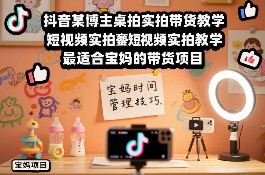 宝妈桌拍带货教学，实拍技巧易上手，创造稳定副业收入-徐小晨博客