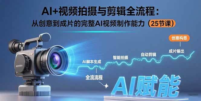 AI+视频拍摄与剪辑全流程：从创意到成片的完整AI视频制作能力（25节课）-徐小晨博客