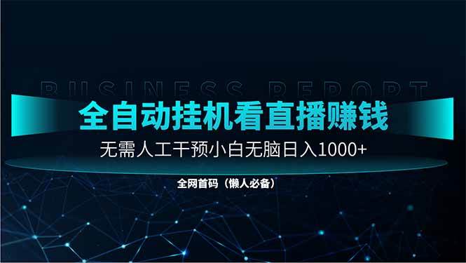 直播助手全自动看大平台直播赚钱，全自动无需人工干预，小白无脑日入1000-徐小晨博客