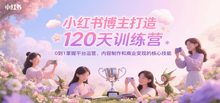 小红书博主打造120天训练营，0到1掌握平台运营、内容制作和商业变现-徐小晨博客