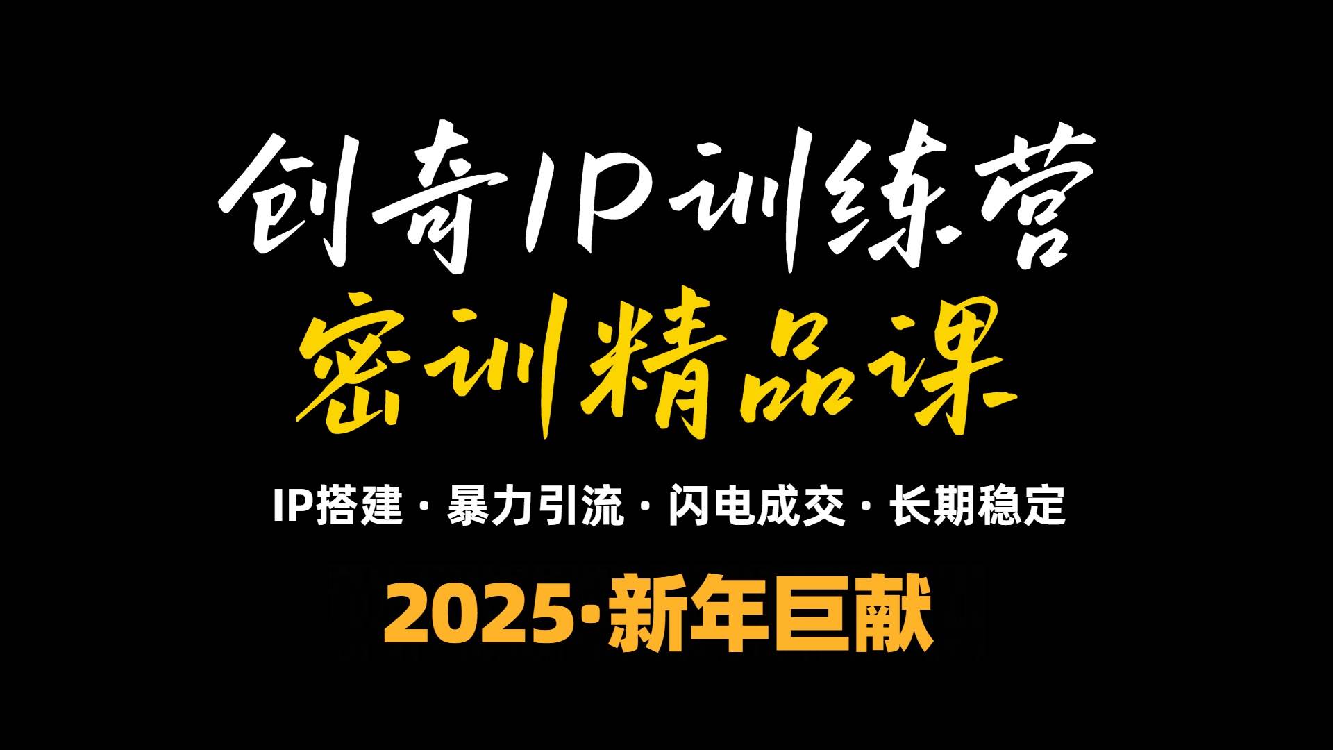 2025年“知识付费IP训练营”小白避坑年赚百万，暴力引流，闪电成交-徐小晨博客