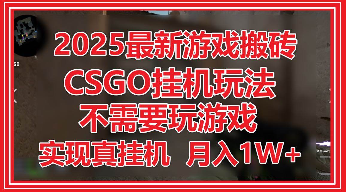 2025最新游戏搬砖，CSGO挂机，不需要玩游戏，实现真挂机，月入1W+-徐小晨博客