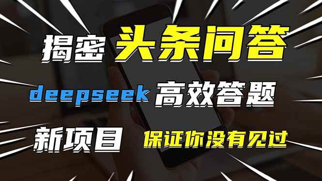 头条问答，刚出的新玩法！保证你没见过！用DeepSeek去高效答题，一个账…-徐小晨博客