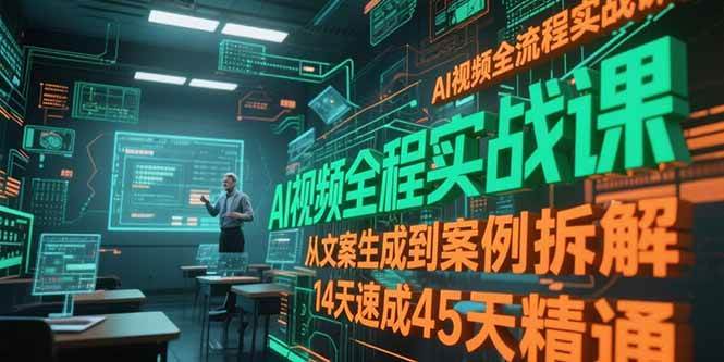 AI视频全流程实战课，从文案生成到案例拆解，14天速成45天精通-徐小晨博客