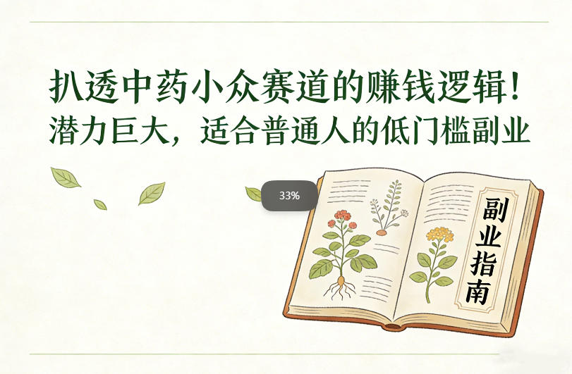 中药小众赛道解析，潜力巨大低门槛，开启普通人副业新机遇-徐小晨博客