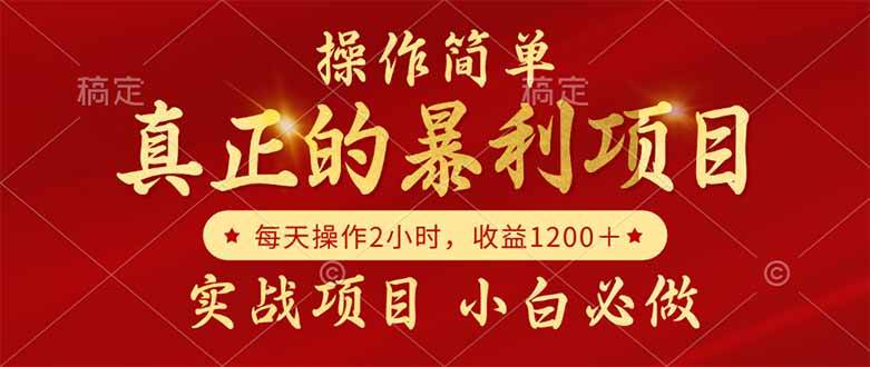 真正的暴利项目，操作简单，每天收益1200＋，自己做老板-徐小晨博客
