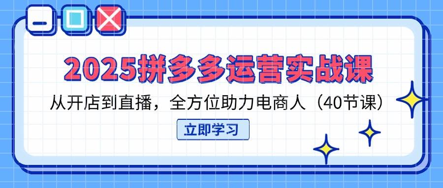 2025拼多多运营实战课，从开店到直播，全方位助力电商人（40节课）-徐小晨博客