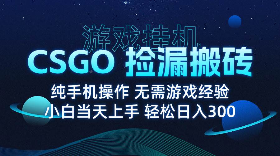 8月最新游戏搬砖，CSGO纯挂机，不需要玩游戏，实现真挂机，月入1W+-徐小晨博客